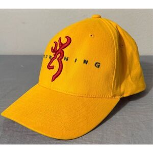 Browning Yellow Hunting Hat Cap Outdoors Fitted One Size